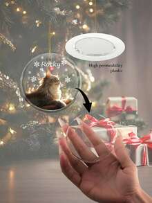 Personalisierte Weihnachts-Haustier-Ornamente - DIY Weihnachtsdekoration, personalisierter Name/Foto, mit Schnur, eleganter Haustier-Schmuck, perfekt für Haustier-Gedenken und Feiertags-Heimdekoration, ideal für Feiertags-Dekoration und Gedenk-Geschenke, personalisiertes Haustier-Zubehör, Foto-Erinnerungsstücke, Hunde-Weihnachtsgeschenke, Hunde-Ornamente, Heimdekoration, Weihnachtsdekorations-Zubehör, Weihnachtsartikel