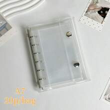 1pc A8/A7/A6 Transparent Loose Leaf Notebook, Sticker Loose Leaf Notebook, YOUCHENGYOUPIN,Sticker Book, Kpop Photo Card Storage, Double Button Soft Leather Transparent Loose Leaf Notebook, Handmade Diy Ledger, Can Be Used For Photo Albums, Sticker Books, Notebooks, Scrapbooks, Ledgers, Student Return To School Supplies, Office Supplies, Etc - Clear - View 12