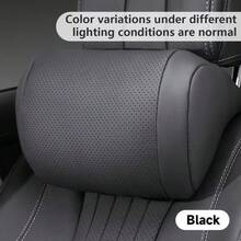 1PC New Luxury Nappa Car Headrest, Ultra Soft Ergonomically Designe Neck Support, Hole-Punching Nappa Design Breathable All-Season, Zero Pressure Design, Soft And Fluffy, Essential Neck Support, Easy Installation For Most Vehicles