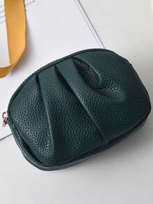 1 pièce Porte-cartes plissé multifonctionnel minimaliste pratique à double couche avec fermeture éclair pour femmes. Petit portefeuille, porte-monnaie, portefeuille vintage, cadeau pour femmes, cadeau pour enseignants - Multicolore - Voir 5