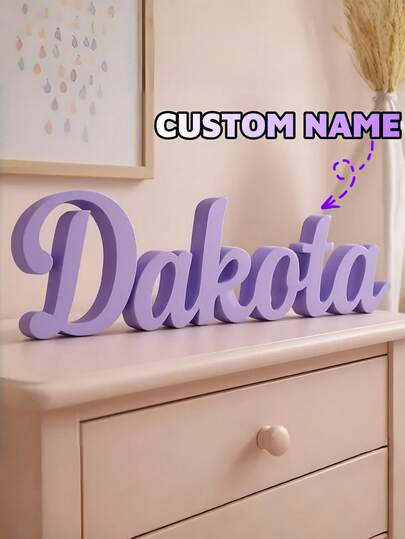 لوحة اسم مطبوعة ثلاثية الأبعاد مخصصة - اجعل اسمك شخصيًا بتصميم أنيق وفريد، مثالي لديكور المنزل والأعياد والمناسبات الخاصة والتخرج وحفلات الاستقبال.