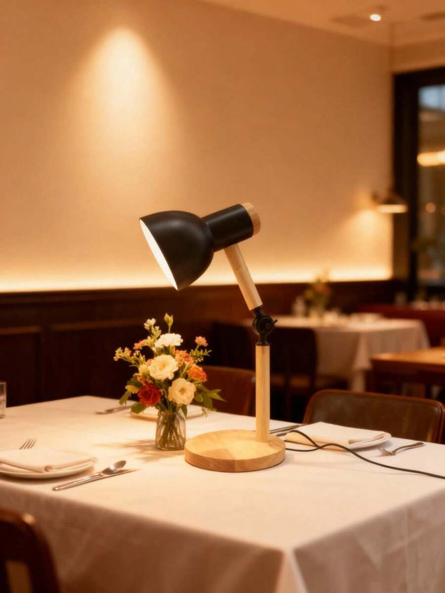 Adjustable Table Lamp In Solid Pink Wood, Nordic Style, Ideal For Interior Decoration, Reading And Writing In Offices And Study Rooms, With Eye Protection. - 查看 1