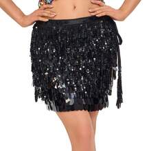 Lenço de Dança do Ventre, Corrente de Cintura com Franjas Bordadas para Mulheres, Acessórios de Fantasia de Dança do Ventre, Lenço de Quadril Boêmio de Festival, Saia de Desempenho Sexy de Várias Camadas