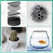 Large Diameter Ceramic Gray Pot Mat, Anti-Leakage, Breathable, Anti-Insect Plastic Round Grid Coaster