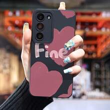 Funda de teléfono Pink Heart adecuada para Samsung Galaxy S24 Ultra/S23+/S22/S21 Series, a prueba de golpes, antideslizante, ligera, nuevo diseño de moda, funda protectora suave de TPU de alta calidad - Colores mixtos - Ver 6