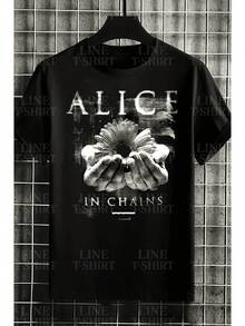 Alice In Chains Rock Band T-Shirt, Grunge, International Music, Unisex, Men's/Women's, 100% Cotton, Top Premium Streetwear, New Release, Immediate Shipping, Various Colors!! Plus Size - 愛麗絲囚徒9 - 查看 1