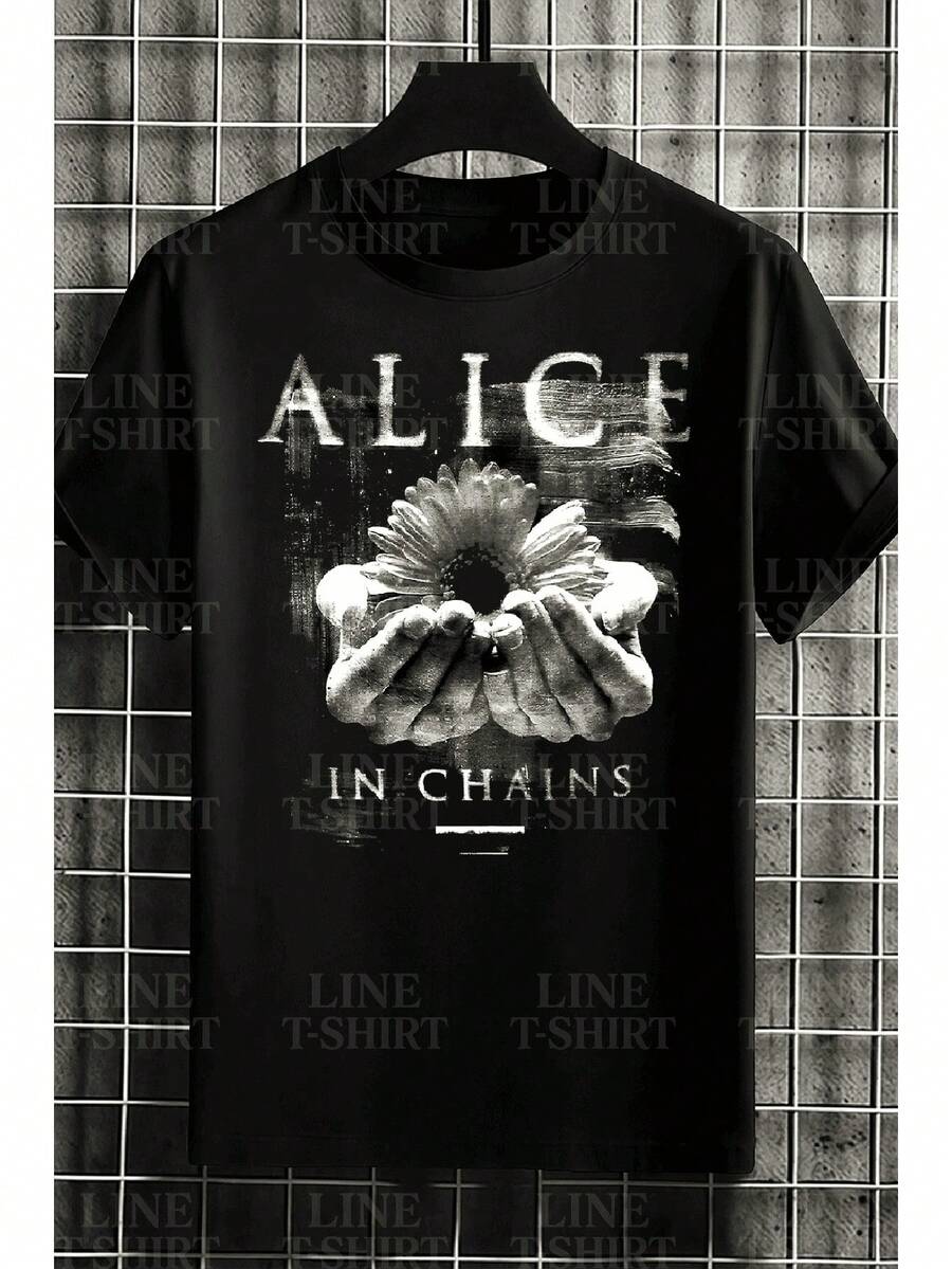 Alice In Chains Rock Band T-Shirt, Grunge, International Music, Unisex, Men's/Women's, 100% Cotton, Top Premium Streetwear, New Release, Immediate Shipping, Various Colors!! Plus Size - 愛麗絲囚徒9 - 查看 1