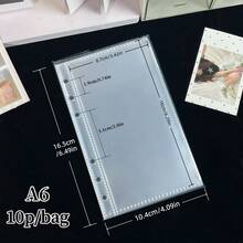 10/20/30/50p/Bag A6 Transparent Inner Pages,YOUCHENG Loose-Leaf Notebook Inner Page Replacement Core, Sticker Book, Double-Sided Side-Opening Inner Pages, Kpop Photo Card Storage, High-Quality PP High-Transparency Material, Suitable For Photo Albums, Loose-Leaf Folder Replacement Core, Sticker Storage, Handmade DIY Planner, Scrapbook, Student Back-To-School Supplies, Office Supplies, Etc - Clear - View 10