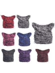 1pc Unisex Camouflage Fluffy Beanie Hat, Warm Thick Winter Cap For Men, Personalized Casual Outdoor Cycling Headwear Winter Christmas Hat Men Beanie Ski Hat Fall Outfit