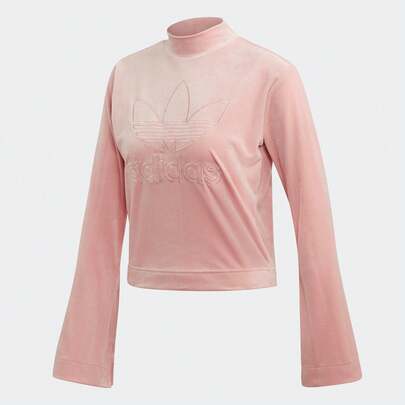 Adidas FN2792 Sudadera de cuello redondo de moda para mujer con logo grande