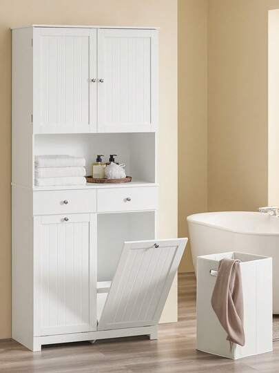SoBuy Bathroom Cabinets, Tall Cabinet, Narrow Cabinet, Cabinet With Baskets