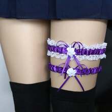 1Pcs Japanese Sweet Lace Garter Belt - Adjustable Bow Tie Thigh Strap, Kawaii Soft Girl Aesthetic Leg Accessory For Date Nights - 粉色 - 查看 7