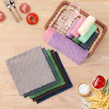 12 Pack Kitchen Dish Cloths (10 X 10 Inches, Cream Yellow), Super Soft And Absorbent Coral Velvet Dish Towels, Nonstick Oil Fast Drying Microfiber Cleaning Cloth, No Lint Household Dishcloths, 2025 - 多色的 - 查看 5