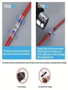 Heat-Shrink Welded Sealed Wire Connectors, High-Quality Waterproof, With Solder Rings For Secure Durability, Straight-Through Electrical Terminals, Suitable For Marine, Automotive, Truck, And Electrical Applications, DIY Insulated Wiring.