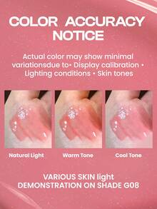 COLORKEY Honey-Colored Luminous Lip Gloss, Liquid Lipstick, Long-Lasting Moisturizing, High Color Payoff, Hydrating, Non-Sticky, Smudge-Proof, Lightweight & Comfortable, Smooths Lip Lines, Suitable For Parties, Graduations, Birthdays, Holidays, Summer, Autumn, Y2K Style, Versatile, Suitable For Women's Makeup, Parties, Beach, Travel, Camping, Outdoor Activities, Campus Trips, Holidays, Gifts, Rose Girl Cosplay, Valentine's Day - G08 Waterlight Phantom - View 6