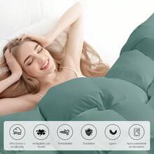 NOVANGUA Edredon Acolchado Duvet SuaveEdredón de Pluma con 4 agarraderas en Las Esquinas Ultra Suave y Reversible para Cualquier Temporada Doble Costura Transpirable Apto para Lavadora - verde - Ver 4