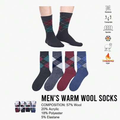 12 Paar Woll-Wandersocken, Thermo-warme Wintersocken mit dickem Polster, feuchtigkeitsableitende Crew-Stiefelsocken, perfekt für Outdoor-Radfahren, Laufen, Winterskifahren, Bergsteigen, Skaten, warme Winter-Essentials (zufällige Farben, 40–46, Stil D)