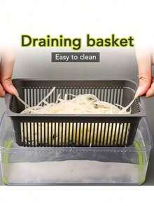 16件套，蔬菜切碎器，多功能水果切片器，手动食物刨丝器，蔬菜切片器，带容器的切菜器，洋葱切碎器，家用土豆刨丝器，厨房用品，厨房小工具，宿舍必备 - 彩色 - 查看 6