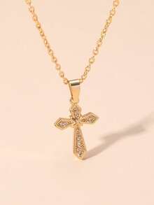 1 Pc New Style Personalized Fashion Women's Cross Pendant Necklace Stainless Steel Daily Versatile Dating Party