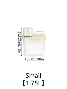 1pc Transparent PP Material Dust And Moisture Proof Pet Food Storage Containers, Food Buckets, Treats, Canned Food, Cat Food And Dog Food Can Be Used All Year Round, Pet Friendly Travel - White - View 11