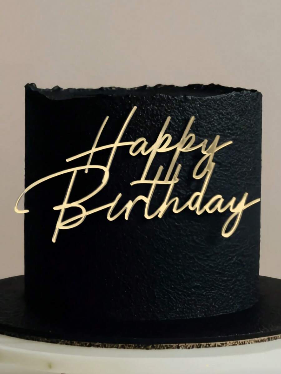 3个/6个/9个金色“生日快乐”亚克力蛋糕装饰插牌，适用于生日派对蛋糕装饰、婴儿派对、甜点桌装饰、烘焙装饰、派对用品