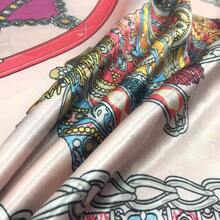 YOUR SMILE Silk Like Scarf Women's Fashion Pattern Large Square Satin Headscarf Headdress - 103 - 查看 5