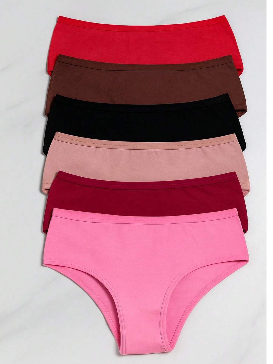 Set Of 10 Cotton Thong Panties For Everyday Use - Multicolor - View 1