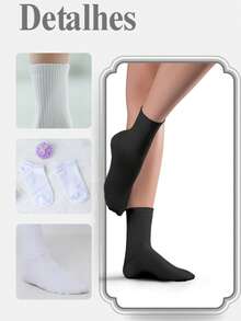 Pares de Meia Cano Alto Algodão Masculino Multicolor