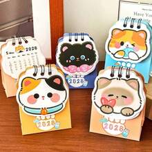 2026 Mini Cat Desk Calendar Cartoon Portable Creative Student Plan Desktop Check-In Desk Calendar Ornaments Office Desk Accessories - Multicolor - View 2