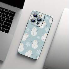 Una funda de muñeco de nieve navideña con un diseño único. Diseñada para ser creativa y antiincrustante, ofrece protección total de la lente y a prueba de golpes. Este accesorio duradero es parte de la colección classic y está disponible para la serie  11 a 16, incluidas las versiones Pro Max y Plus. Ideal para regalar a un amigo. - Negro - Ver 8