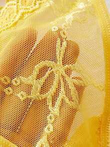 1pc Customized Women's Sexy Camisole Panties, Can Customize Personalized Letters/Names, Women's Sexy Camisole Without Pads And Underwire, Comfortable Breathable Sports Underwear, Suitable As Holiday/Anniversary Gift - Yellow - View 2