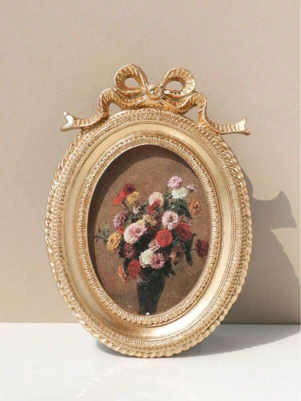 VAN GOGH ART Vintage Gold 5x7 Picture Frame, Gold Metal Rattan Textured Hand-Crafted Photo Frame With Glass Front Antique Picture Frame For Tabletop Display & Wall Display, Retro Design Home Decor