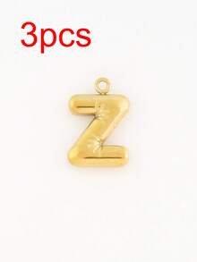 3pcs/Set Stainless Steel A-Z Letter Pendant, Suitable For DIY Jewelry Making, Handcraft, 18K Gold Plated, 26 Alphabet Letters, Initial Jewelry - 3 Letters - View 18