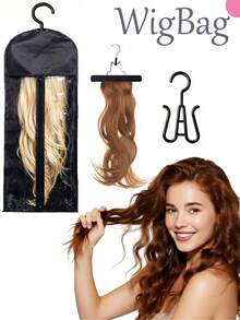 3pcs Wig Storage Bag With Hanger, Satin Wig Bag For Multiple Wigs, Hair Extension Storage Organizer With Zipper, Wig Travel Case, Closet Wig Holder, Portable Wig Box, Wig Organizer For Hair Extensions, Wig Rack For Closet, Hanger Hook For Hair Pieces