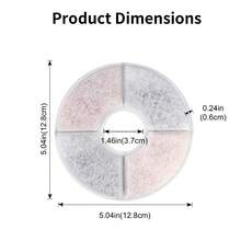 4pcs/8pcs/12pcs Pet Fountain Filter, 4 Grids Round Replacement Filters, Compatible With Cat Fountain, Activated Carbon Filter, Suitable For Automatic Pet Drinking Fountain, Cat & Dog Water Dispenser Accessories - Round - View 2