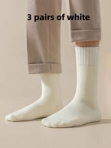 1/3/5/10/20 Pairs Men's Thermal Lined Socks, Thick Warm Hiking Boot Socks, Soft & Comfortable, Suitable For Cold Weather, Long Socks, Fuzzy Black Winter Socks