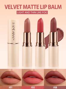 HANDAIYAN 哑光唇膏，丝绒质地，持久不脱妆，防水防晕染，唇彩效果出色，适合日常妆容、节日派对、校园舞会、万圣节、圣诞节、秋冬季等场合。 - 08# - 查看 1