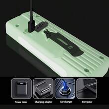 1PC Bicycle Front Light With Colorful Warning Side Light Digital Display MTB Head Light Bottom Magnet Flashlight Cycling Accessories - Multicolor - View 7