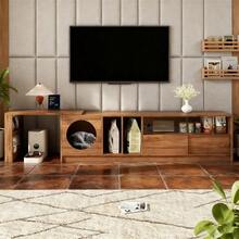 Television Stands & Entertainment Centers - Walnut + MDF+Glass+260cm - View 1