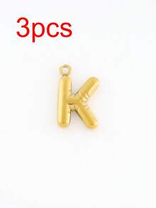 3pcs/Set Stainless Steel A-Z Letter Pendant, Suitable For DIY Jewelry Making, Handcraft, 18K Gold Plated, 26 Alphabet Letters, Initial Jewelry - 3 Letters - View 30