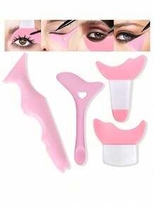 4-Piece Eyeliner Template Set, Waterproof Mascara Shield Eyeliner Template, For Eyelashes/Eyebrows/Lips, Reusable Silicone Eyeliner Tool, Women's Eyelash Protection Makeup Tool.,Cheap,Stocking Stuffers,Makeup,Makeup Tools,Cheap Stuff,Gifts,Gifts For Women,Christmas Gifts