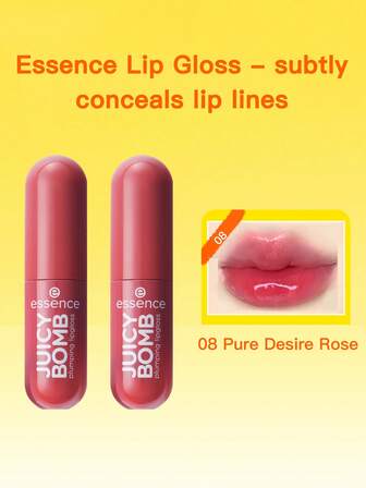  2 st Essence JUICY BOMB Plumping Lipgloss 08 Minimalist Sexy Rose