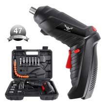 Destornillador eléctrico plegable mini recargable USB, Taladro inalámbrico doméstico con puntas de destornillador, adecuado para proyectos de bricolaje en el hogar