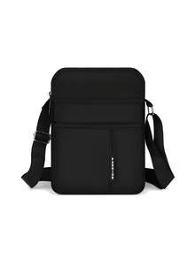 Large Capacity Fashion Men's One Shoulder Diagonal Messenger Bag, Multi-Functional Adjustable Strap Zipper Closure, Multi-Compartment Practical Storage Men's Bag Festival