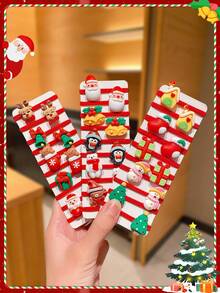 10pcs/Set Cute Christmas Hair Scrunchies, Featuring Santa Claus, Reindeer & Other Christmas Elements, Perfect Christmas & New Year Gift For Girls, Ideal For Holiday Hairstyles