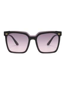 1 Pair Women's Black Square PC Frame Gradient Lens Fashionable Fashion Glasses For Street Style And Runway - Black - View 4