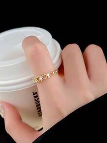 5件套优雅迷人的心形立方氧化锆镶嵌奢华编织设计戒指套装，适合约会、度假、节日、送礼、派对（不含礼盒）