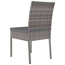 vidaXL 4 Stück Garten-Essstühle aus Poly Rattan in Grau - Grigio - Visualizzare 4