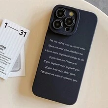 English Motto Phone Cases, Suitable For Apple  16, 15, 14, 13, 12, 11 XS, XR, X, 8, 7 Mini, Plus, Pro Max, SE Series Phone Cases, Perfect For Holiday Gifts, Birthdays, For Girlfriends, Boyfriends, Friends, Or Yourself.,Suitable For  17 Air - 黑色 - 查看 5