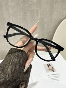 1pc Women Square Full Frame Ins Style Modern Simple Style All-Match Women Clear Glasses For Daily Life Reading Office Back-To-School Essentials Weekend Outfit Decoration Holiday Gift Suitable For All Face Shapes - Clear - View 2